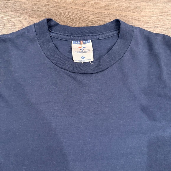 Jerzees Other - VTG Jerzees Heavyweight Blend T Shirt Blue Cotton Polyester Blend L Made in USA
